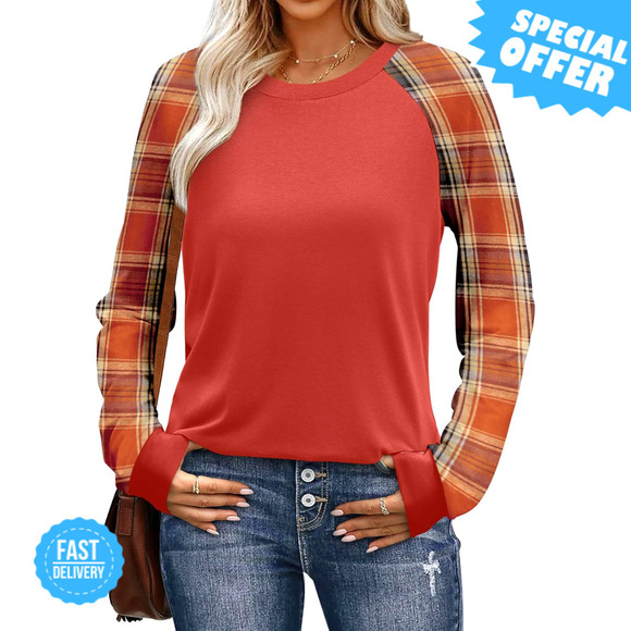 BRAND NEW WIHOLL Long Sleeve Color Block Casual Crewneck Top - Picture 2 of 4